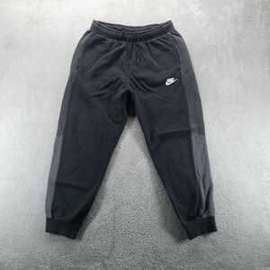 Nike Pants Mens S Black Joggers Colorblock Fleece‎ Drawstring Pockets Gym